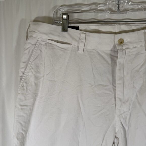 Polo Ralph Lauren Pants Men's 38x30 White Flat Front Pockets 100% Cotton - Picture 4 of 11